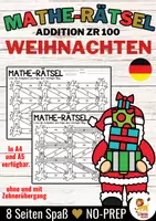 Vista previa - Hojas de trabajo - Mathe-Rätsel Maze Labyrinth - Addition ZR 100 (Weihnachten) Navidad Sumas y restas Matemáticas Alemán - Portada