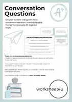 Vista previa - Juegos / Gamificación - Conversation Questions - Social Groups and Minorities - Portada