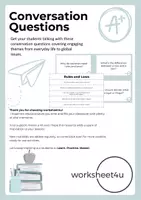 Vista previa - Hojas de trabajo - Conversation Questions - Rules and Laws - Portada