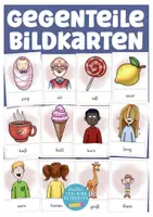 forhåndsvisning - Bildekort – Ordkort på tysk for å lære motsetninger (DaZ / DaF) Deutsch Bildkarten Gegenteile - omslagsark