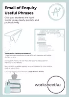 Vista previa - Hojas de trabajo - Email of Enquiry Writing Bundle - página 1