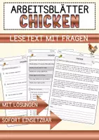 Vorschau - Arbeitsblätter - Chicken Food Englisch Lesetext mit Richtig Falsch-, Multiple-Choice- und Offenen Fragen (Englisch Arbeitsblatt) - Deckblatt