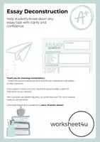Vista previa - Hojas de trabajo - Essay Question Deconstruction Worksheet - Portada