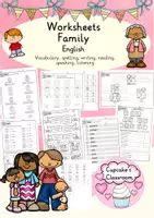 anteprima - Esercizi - English - Family (Bundle: flashcards, word cards, mini pictures, worksheets and a picture dictionary) - Pagina 1
