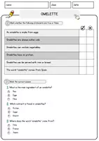 Vorschau - Arbeitsblätter - Omelette Food Englisch Lesetext mit Richtig Falsch-, Multiple-Choice- und Offenen Fragen (Englisch Arbeitsblatt) - Seite 2