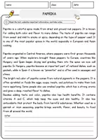 Vorschau - Arbeitsblätter - Paprika Food Englisch Lesetext mit Richtig Falsch-, Multiple-Choice- und Offenen Fragen (Englisch Arbeitsblatt) - Seite 1