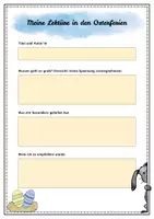 Vorschau - Arbeitsblätter - Meine Lektüre in den Osterferien (Vorlage für Buchrezensionen) - Deckblatt