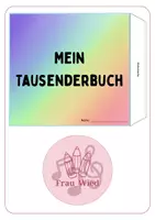 Vorschau - Mal- und Bastelvorlagen - Mein Tausenderbuch - Klebevorlage ausgefüllt - Deckblatt