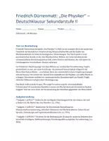 Vorschau - Klassenarbeiten - Friedrich Dürrenmatt: Die Physiker – Klausurmaterial Deutsch SEK II mit umfangreichem Erwartungshorizont - Deckblatt