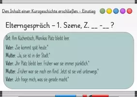 Vorschau - Präsentationen/Tafelbilder - Tafelbilder zur Kurzgeschichte „Die Tochter“ von Peter Bichsel - Ergänzendes Material zur bisherigen Materialserie (ohne Arbeitsblätter) - Seite 3