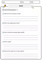 Vorschau - Arbeitsblätter - Sushi Food Englisch Lesetext mit Richtig Falsch-, Multiple-Choice- und Offenen Fragen (Englisch Arbeitsblatt) - Seite 3
