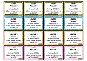 Vista previa - Juegos / Gamificación - YO TENGO, QUIÉN TIENE - SINÓNIMOS Y ANTÓNIMOS - página 1