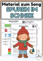 Vorschau - Arbeitsblätter - Winterlied "Spuren im Schnee" - Musik Jg.1-4 - Deckblatt