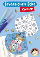 Vorschau - Mal- und Bastelvorlagen - Lesezeichen Ecke – Rentier mit Schneekugel - Deckblatt