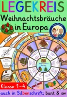 Vorschau - Mal- und Bastelvorlagen - Weihnachtsbräuche in Europa LEGEKREIS Klasse 1-4 (Weihnachten in anderen Ländern) - Deckblatt