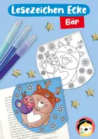 Vorschau - Mal- und Bastelvorlagen - Lesezeichen Ecke – Bär mit Rentiermütze - Deckblatt