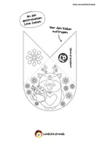 Vorschau - Mal- und Bastelvorlagen - Lesezeichen Ecke – Bär mit Rentiermütze - Seite 1
