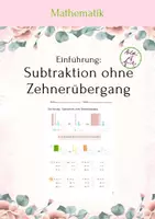 Vorschau - Stundenentwürfe - Einführung Subtraktion ohne Zehnerübergang - Deckblatt