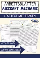 Vorschau - Arbeitsblätter - Aircraft Mechanic Jobs Englisch Leseverstehen mit Richtig-Falsch-, Multiple-Choice- und Offenen Fragen (Englisch Arbeitsblatt) - Deckblatt