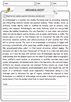 Vorschau - Arbeitsblätter - Archaeologist Jobs Englisch Leseverstehen mit Richtig-Falsch-, Multiple-Choice- und Offenen Fragen (Englisch Arbeitsblatt) - Seite 1