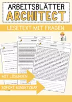 Vorschau - Arbeitsblätter - Architect Jobs Englisch Leseverstehen mit Richtig-Falsch-, Multiple-Choice- und Offenen Fragen (Englisch Arbeitsblatt) - Deckblatt