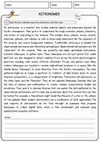 Vorschau - Arbeitsblätter - Astronomer Jobs Englisch Leseverstehen mit Richtig-Falsch-, Multiple-Choice- und Offenen Fragen (Englisch Arbeitsblatt) - Seite 1