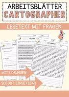 Vorschau - Arbeitsblätter - Cartographer Jobs Englisch Leseverstehen mit Richtig-Falsch-, Multiple-Choice- und Offenen Fragen (Englisch Arbeitsblatt) - Deckblatt