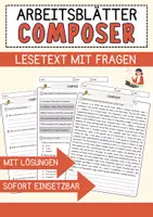 Vorschau - Arbeitsblätter - Composer Jobs Englisch Leseverstehen mit Richtig-Falsch-, Multiple-Choice- und Offenen Fragen (Englisch Arbeitsblatt) - Deckblatt