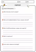 Vorschau - Arbeitsblätter - Composer Jobs Englisch Leseverstehen mit Richtig-Falsch-, Multiple-Choice- und Offenen Fragen (Englisch Arbeitsblatt) - Seite 3