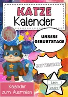Vorschau - Anderer Materialtyp - Katzenklasse Geburtstagskalender im Superheldenstil - Deckblatt