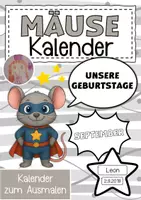 Vorschau - Anderer Materialtyp - Mäuseklasse Geburtstagskalender im Superheldenstil - Deckblatt