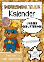 Vorschau - Anderer Materialtyp - Murmeltierklasse Geburtstagskalender im Superheldenstil - Deckblatt