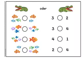 Vorschau - Arbeitsblätter - Mini-Heft und Tafelmaterial - größer/kleiner als, Krokodile - Seite 3
