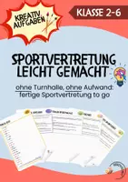 Vorschau - Stundenentwürfe - Kreativ-Sport-Vertretung (Klasse 2–6) – Sofort einsetzbar ohne Turnhalle & ohne Fachwissen - Deckblatt