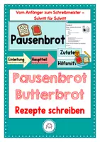 Vorschau - Arbeitsblätter - Vorgangsbeschreibung Pausenbrot. Rezepte schreiben. Butterbrot - Deckblatt