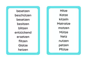 Vorschau - Arbeitsblätter - tz / ck - Wörter - Deckblatt