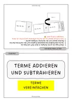 Vorschau - Aufgabenkarten - Terme addieren und subtrahieren - Domino mit Lösungen - Seite 1