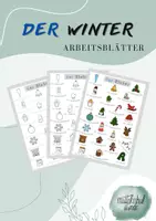 Vorschau - Arbeitsblätter - der Winter - 3 fach differenzierte Arbeitsblätter, Poster - Deckblatt