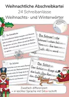 Vorschau - Arbeitsblätter - Weihnachtliche Abschreibkartei / Lesetexte - Deckblatt