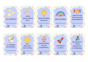 Vista previa - Refuerzo / NEE / Materiales de apoyo - Tarjetas refuerzo positivo - Motiva la autoestima - Portada