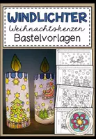 Vorschau - Mal- und Bastelvorlagen - Weihnachten – Windlicht basteln | Bastelvorlage Weihnachtskerzen Kunst 3.–5. Klasse - Deckblatt