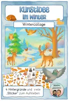 Vorschau - Mal- und Bastelvorlagen - Kunst - Meine Winterwelt. Collage Bastelset für kreativen Kunstunterricht im Winter und zu Weihnachten #Silvesterknaller25 #rabattraketenzusalevester25 - Deckblatt