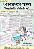 Vorschau - Arbeitsblätter - Lesespaziergang - "Verschneite Winterferien" I Kl. 1/2 - Deckblatt