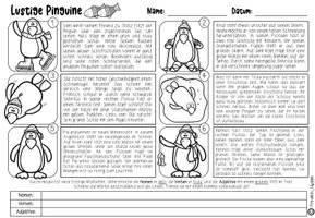 Vorschau - Arbeitsblätter - Leseportionen - "Lustige Pinguine" I Kl. 3+4 - Seite 3