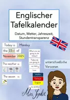 Vorschau - Präsentationen/Tafelbilder - Englischer Tafelkalender - Deckblatt
