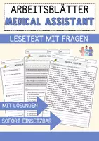 Vorschau - Arbeitsblätter - Medical Assistant Jobs Englisch Leseverstehen mit Richtig-Falsch-, Multiple-Choice- und Offenen Fragen (Englisch Arbeitsblatt) - Deckblatt