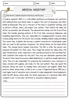 Vorschau - Arbeitsblätter - Medical Assistant Jobs Englisch Leseverstehen mit Richtig-Falsch-, Multiple-Choice- und Offenen Fragen (Englisch Arbeitsblatt) - Seite 1