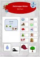 Vorschau - Arbeitsblätter - Klettmappe (TEACCH-Mappe) mit Bildpaaren zum Thema Winter - Deckblatt