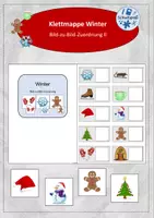 Vorschau - Arbeitsblätter - Klettmappe (TEACCH-Mappe) zur Bild-zu-Bild-Zuordnung - Thema Winter - Deckblatt