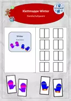 Vorschau - Arbeitsblätter - Klettmappe (TEACCH-Mappe) Handschuhpaaren - Thema Winter - Deckblatt